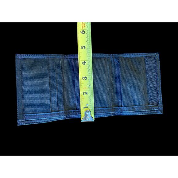 Black Watch Plaid Lined Wallet Black Nylon Vintage 80s 90s Mens Bi Fold - Picture 5 of 9